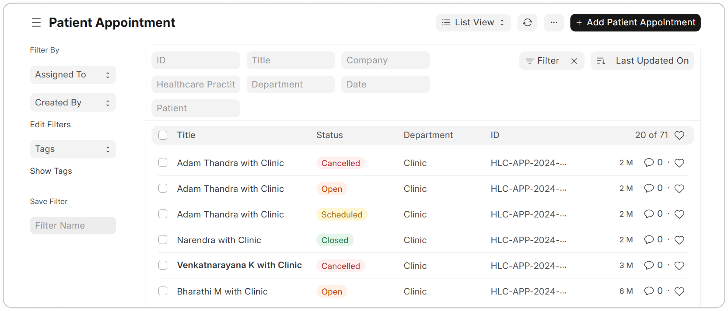 Effortlessly manage patient appointments