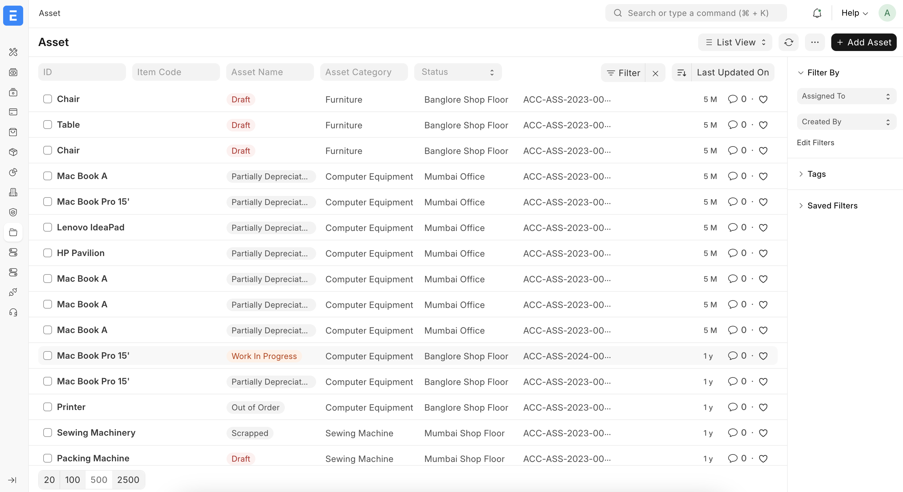 Manage asset lifecycle