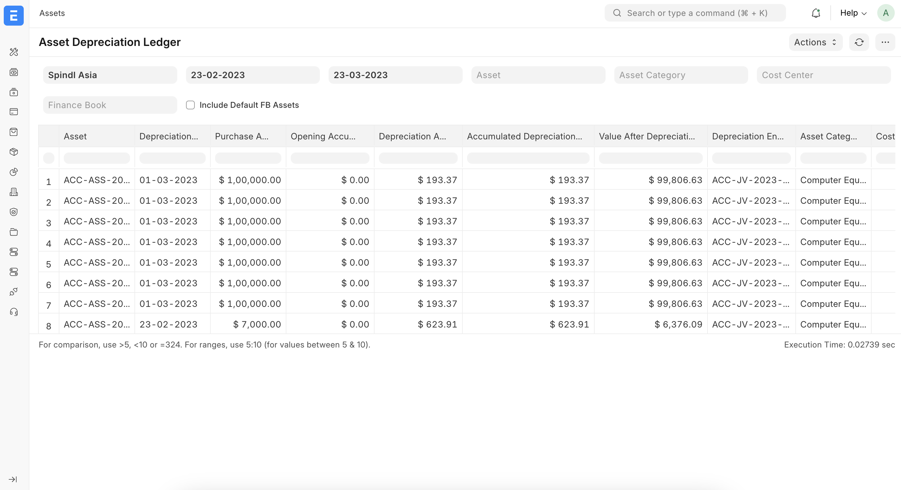 Asset reporting