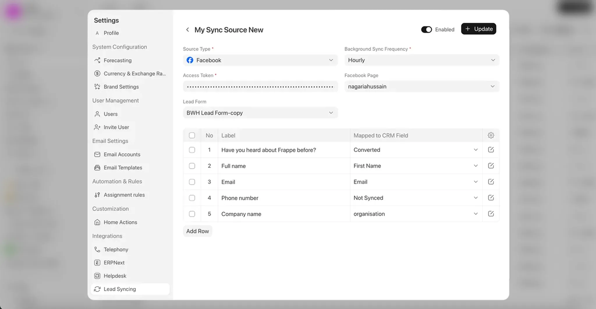 Automatically pull leads from Facebook and Instagram